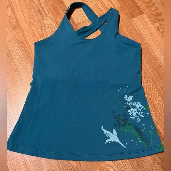 lululemon athletica Blue Floral Tank Top - Picture 2 of 4